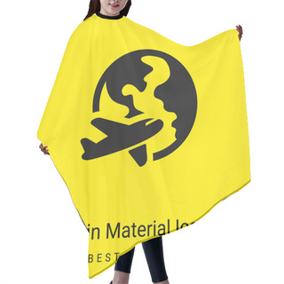 Personality  Airplane Around Earth Minimal Bright Yellow Material Icon Hair Cutting Cape