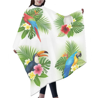 Personality  Tropical Flower And Bird Collection Set Hair Cutting Cape