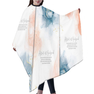 Personality  Set Of Abstract Alcohol Ink Background Hair Cutting Cape
