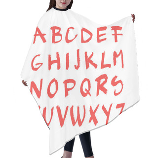 Personality  Hand Drawn Red Chalck Alphabet Hair Cutting Cape