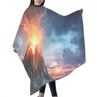 Personality  Volcanic Mountain In Eruption Hair Cutting Cape
