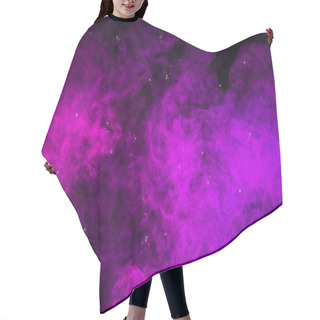Personality  Pink And Purple Smoke On Black Background As Universe With Stars  Hair Cutting Cape