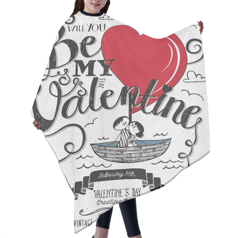 Personality  Valentine's Day Typography Art Poster Hair Cutting Cape