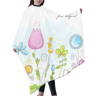 Personality  Vector Summer Floral Background Hair Cutting Cape
