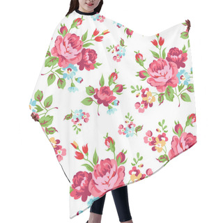 Personality  Floral Pattern With Red Roses Hair Cutting Cape