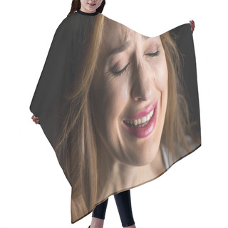 Personality  Young Woman Crying Hair Cutting Cape