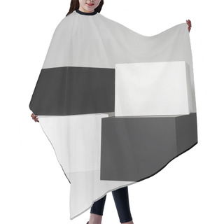 Personality  Black And White Cubes Stacked On Grey Background Hair Cutting Cape