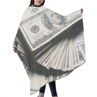 Personality  Dollar Banknotes Background Hair Cutting Cape