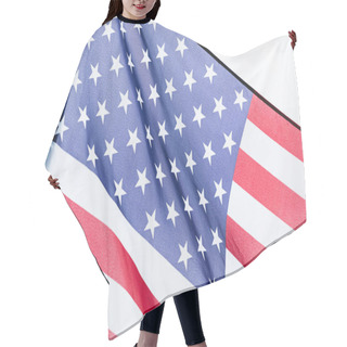 Personality  Close Up Of National Usa Flag With Stars And Stripes Isolated On White Hair Cutting Cape