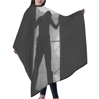 Personality  Silhouette Of A Man With A Black Door Hair Cutting Cape