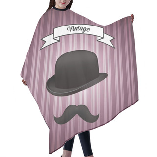 Personality  Hat And Mustache, Vector Design Hair Cutting Cape