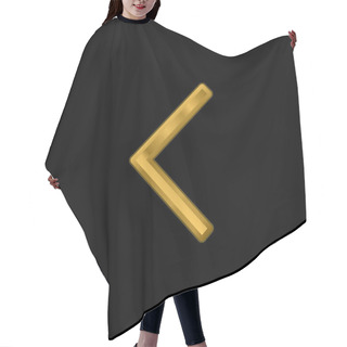 Personality  Backward Arrow Gold Plated Metalic Icon Or Logo Vector Hair Cutting Cape