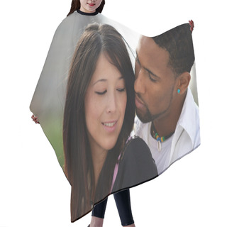 Personality  Couple Of Teenagers Hair Cutting Cape