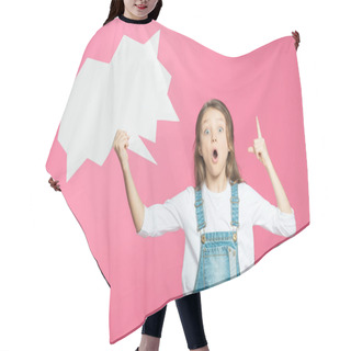 Personality  Little Girl With Speech Bubble  Hair Cutting Cape