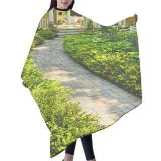 Personality  Stone Path In Landscaped Home Garden Hair Cutting Cape