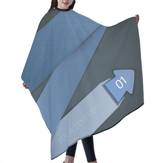 Personality  Abstract Brochure Design With Folded Blue Origami Arrow Hair Cutting Cape