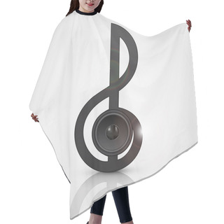 Personality  Vector Abstract Treble Clef With Speaker. Hair Cutting Cape