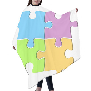 Personality  Set Of Four Jigsaw Puzzle Pieces Hair Cutting Cape