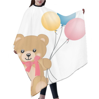 Personality  Cute Teddy Bear Flying Balloons Hair Cutting Cape