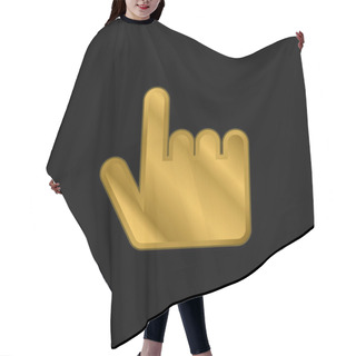 Personality  Black Hand Pointing Up Gold Plated Metalic Icon Or Logo Vector Hair Cutting Cape