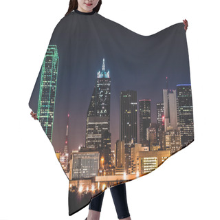 Personality  Dallas Skyline By Night Hair Cutting Cape