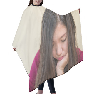 Personality  Depressed Woman Hair Cutting Cape