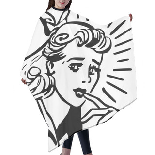 Personality  Worried Retro Woman Hair Cutting Cape