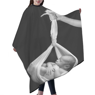 Personality  Newborn Baby Hanging In A Sling Hair Cutting Cape