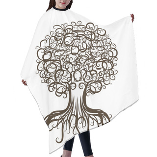 Personality  Ornamental Tree With Roots For Your Design Hair Cutting Cape