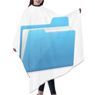 Personality  Blue File Folder With Documents Hair Cutting Cape