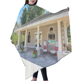 Personality  View Of Luxury Guest House With Column Porch.  Hair Cutting Cape