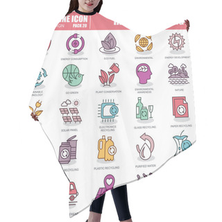 Personality  Set Of Recycling Energy Icons  Hair Cutting Cape