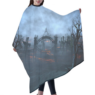 Personality  Horror Night Cemetery, Grave. Moonlight . Halloween Concept. 3d Rendering Hair Cutting Cape