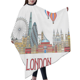 Personality  London Colorful Line Art 2 Hair Cutting Cape