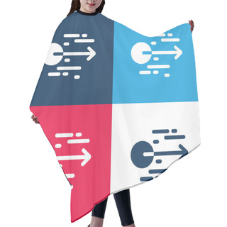 Personality  Acceleration Blue And Red Four Color Minimal Icon Set Hair Cutting Cape