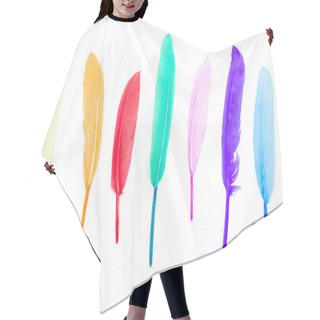 Personality  Row Of Multicolored Bird Feathers Hair Cutting Cape