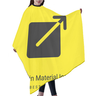 Personality  Black Square Button With An Arrow Pointing Out To Upper Right Minimal Bright Yellow Material Icon Hair Cutting Cape