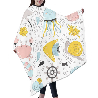 Personality  Vector Sea Animals Hair Cutting Cape