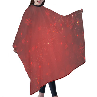 Personality  Red Holiday Christmas Background With Snowflakes And Stars Hair Cutting Cape