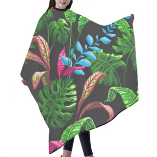 Personality  Tropical Seamless Pattern With Palm Leaves. Hair Cutting Cape