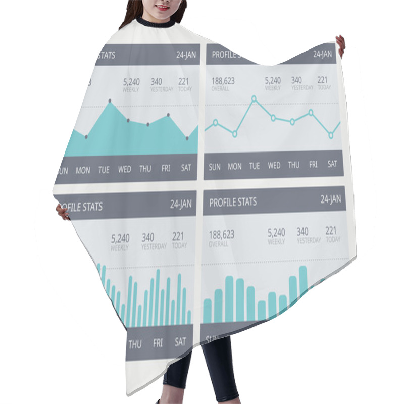 Personality  Vector Business Statistic Charts Set Hair Cutting Cape