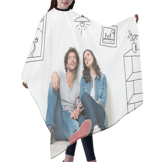 Personality  Happy Couple Dream New Home Hair Cutting Cape