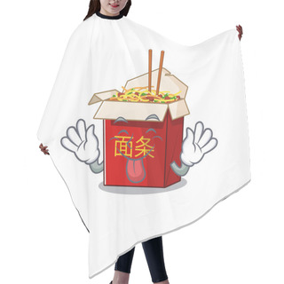 Personality  Cute Chinese Box Noodle Cartoon Mascot Style With Tongue Out Hair Cutting Cape