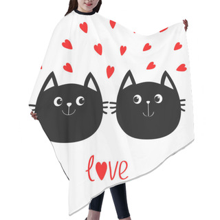 Personality  Two Black Cat Heads Couple Hair Cutting Cape