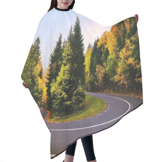 Personality  Crawling Road  Through The Mountains During The Autumn Season Hair Cutting Cape