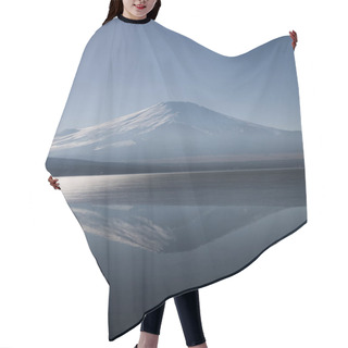 Personality  View Of Yamanaka Ice Lake And Mount Fuji With Reflection At Afternoon In Winter Season Hair Cutting Cape