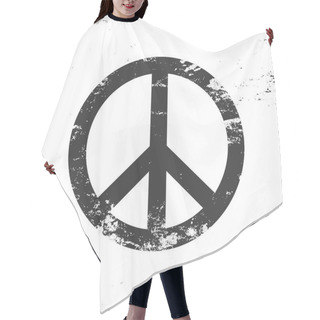 Personality  Peace Symbol With Grunge Texture, Black And White Vintage Design Hair Cutting Cape