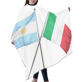 Personality  Argentina Flag With Italy Flag, 3D Rendering Hair Cutting Cape