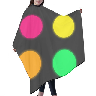 Personality  Black Circle Four Color Glowing Neon Vector Icon Hair Cutting Cape