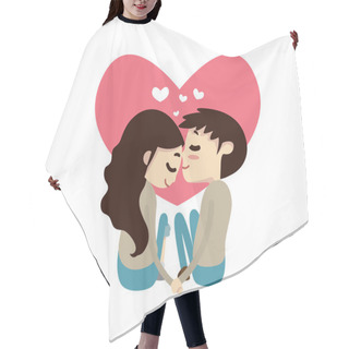 Personality  Romantic Couple Illustration - Let's Grow Old Together Hair Cutting Cape